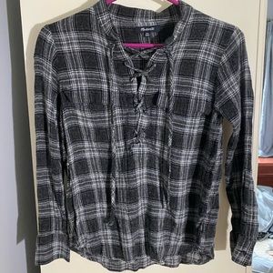 plaid madewell top